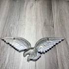 Vintage Royal Cast Metal Eagle Wall Plaque 22 Inch Wingspan Black Gold Americana