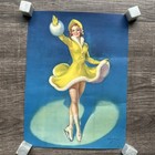 Vtg Pin Up Ice Skater Calendar 9x12 Litho Print Whirl Of Charm By Erbit 1340
