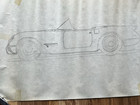 Vintage 1950s Chevy Corvette Pencil Drawn Poster 20 1 4  W X 13 1 2  T