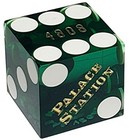 Authentic Palace Station Vegas Casino Craps Dice Pair Green Polished Mixed  s