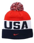 2022 Winter Olympics Team Usa Nike United States Cuffed Knit Beanie Hat Pom Nwt
