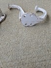 Vintage Large Cast Iron Wall Hooks White
