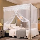 Queen Size Mosquito Net Canopy Bed Cover Soft Mesh Easy Install Elegant Design