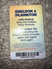 Dave   Buster s Spongebob Squarepants Sheldon J  Plankton Coin Pusher Game Card