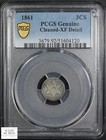 1861 Silver Three Cent Piece 3cs Pcgs Xf Detail - Cleaned