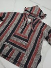 Mexican Baja Hooded Stripped Poncho Confecciones Artilana Unisex Size Youth 10