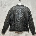 Harley Davidson Women   s Leather Jacket Size M Embossed Cross Back Applique