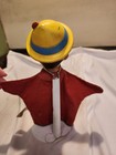 Vintage 1960 s Walt Disney  Pinocchio Hand Puppet With Vinyl Head And Stand