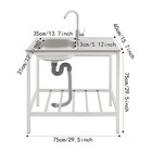 Stainless Steel Outdoor Kitchen Sink With Faucet Hand Washing Station Commercial