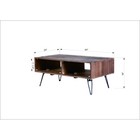 Vintage Style Reclaimed Wood Cocktail Table With Open Storage