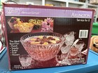 Vintage Anchor Hocking Arlington Punch Bowl Set With Cups   Ladle