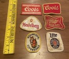 Lot 6 Vintage Budweiser Coors Embroidered Cloth Patches K Brand Usa Miller Beer
