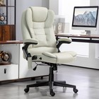 6 Point Vibrating Microfiber Massage Office Chair With Heat Beige