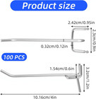 100 Pack 4 Inch Pegboard Hooks  Heavy Duty Metal Peg Board Accessories Fit 1 4 