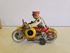 Vintage Louis Marx   Co  Tin Litho Wind Up Rookie Motorcycle Cop W  Original Box