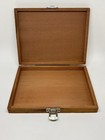 Vtg Wooden Storage Box Container Hinged Lid Dove Tail 8 5  X 6 5 
