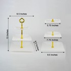 13  White 3 Tier Plastic Square Cupcake Holder With Heart Rim Party Decorations