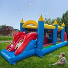 Commercial Giant Pvc Inflatable Obstacle Course Bounce House Castle 1 5hp Blower