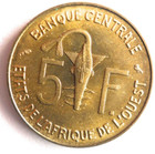 1972 French West Africa 5 Francs - Excellent Coin - Free Ship - Bin  719
