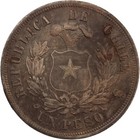 Chile 1 Peso 1879 - Republic Of Chile  1851 - 1898 