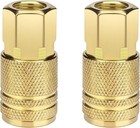 2 Pack 1 4 Inch Npt Female Industrial Air Hose Coupler  Brass Quick Connect F   