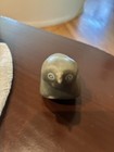 Vintage Inuit Soapstone Owl Carving Mary Iqaluq E9-129 Sanikiluaq Art
