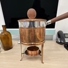 Copper Stainless Steel Fondue Set Pot Burner Stand Universal Food Compatibility