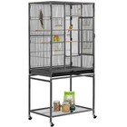 53 7   H Rolling Bird Cage W  Stand For Conures Parakeets Cockatiels black