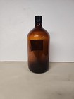 Vintage Large 13 1 2  Amber Glass Apothecary Jar