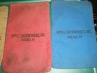 Lot Of 4 Vintage Bank Deposit Canvas Zip Bags Apple Enterprises Carlisle Pa