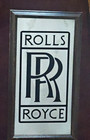 Vintage Dealer Framed Rolls Royce Rr Mirrored Plaque  Measures 27 X 15 Inches