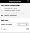 United Club Lounge One-time Passes  expire 04 01 2026  E-delivery