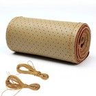 Genuine Leather Car Steering Wheel Cover Wrap Anti-slip Diy Sewing For 15   38cm