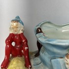 Vintage Pixie Elf Sitting On A Boot Shoe Ceramic Planter Japan