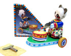 Vintage Tin Wind-up Toy Panda Bear Playing A Drum Works   Key Present In Box  ty