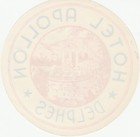 Vintage Luggage Label Hotel Apollon Delphes Greece Tholos