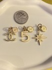 Lot Of 3 Chanel Zipper Pull Button Charms  double Sided 