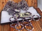50 Amethyst Tumbled Stone Bracelets Wholesale Lot  Stretch Cord  Healing Jewelry