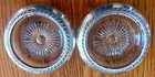 Nice Lot Of 6 Sterling Silver   Crystal glass Matching Coasters