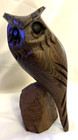 Vintage Ironwood Owl Figurine Wood Sculpture  Perched  9 1 2   