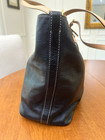 Michael Kors Jet Set Medium Shoulder Tote Bag Black Pebbled Leather Tan Straps