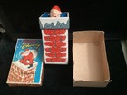 Vintage Christmas Metal Tin Litho Wind Up Santa In Chimney Toy W  Orig Box Japan