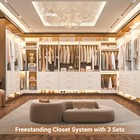 L-shaped Closet System Set Of 2 With 3 Wood Drawers  Corner Closet Organizer