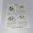 Vintage Spec Sheet Raleigh Bicycles Bike Ad Mountie Lenton Colt Paper Walthour