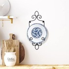 Wall-mounted Vertical Single Plate Holder Rack W  Black Metal Scrollwork Design