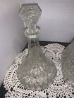 Vintage Clear Glass Liquor Decanter With Glass Stopper  Set Of Two 