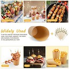 100 Pcs Individual Charcuterie Cups With 100 Wooden Toothpicks 14oz Cone 