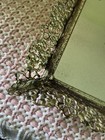 1940-60s Gold Filigree Metal Frame Mirror Dresser Perfume Vanity Tray