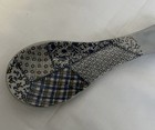Otagiri Vtg Spoon Rest Patchwork Quilt Stoneware Made Japan