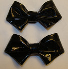 Lot Of 4 Pairs Vintage Shoe Clips Patent Leather  Rhinestones  Pearls